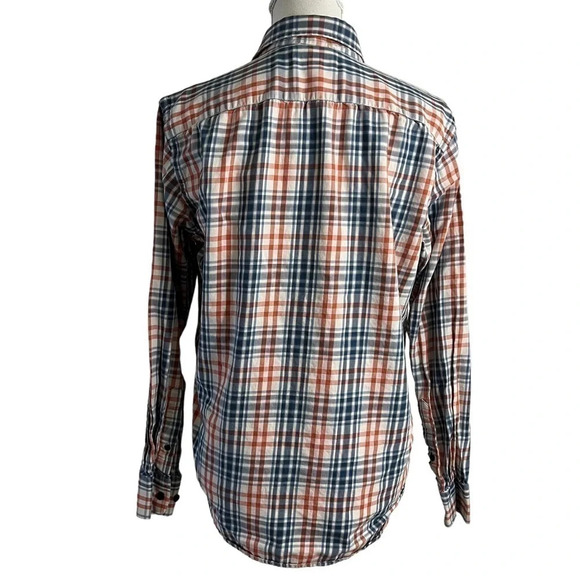 Banana Republic Mens Lightweight Flannel Button Up Shirt Small Red White Blue - Picture 2 of 5